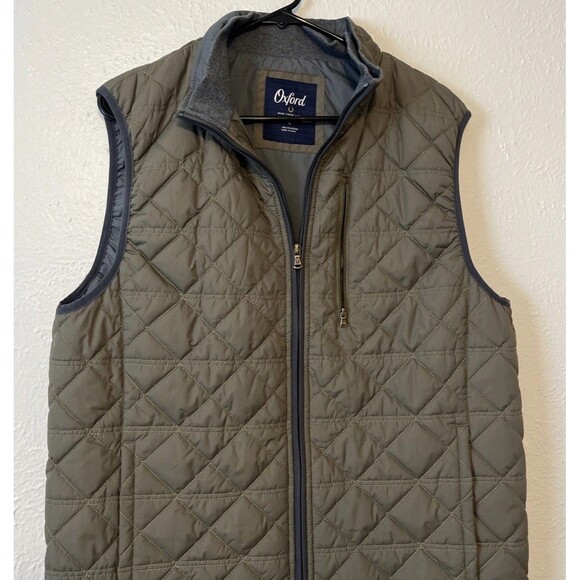 OXFORD Men's Puff Vest Jacket Quilted Full Zipper Pockets Size Large - Picture 2 of 12